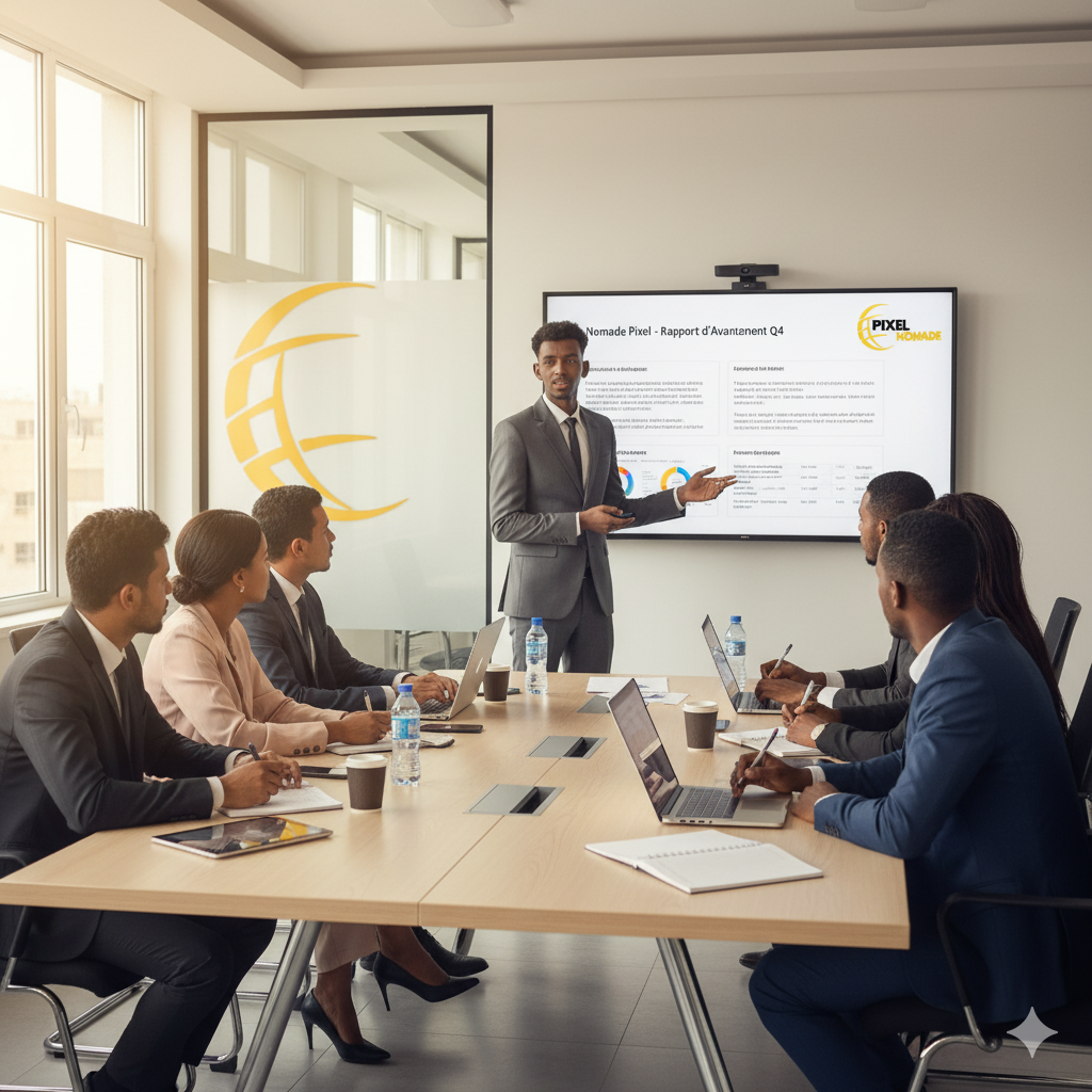 Équipe collaborative au travail